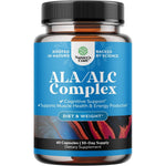 Natures Craft Alpha Lipoic Acid with Acetyl L Carnitine bottle front view for cellular energy.