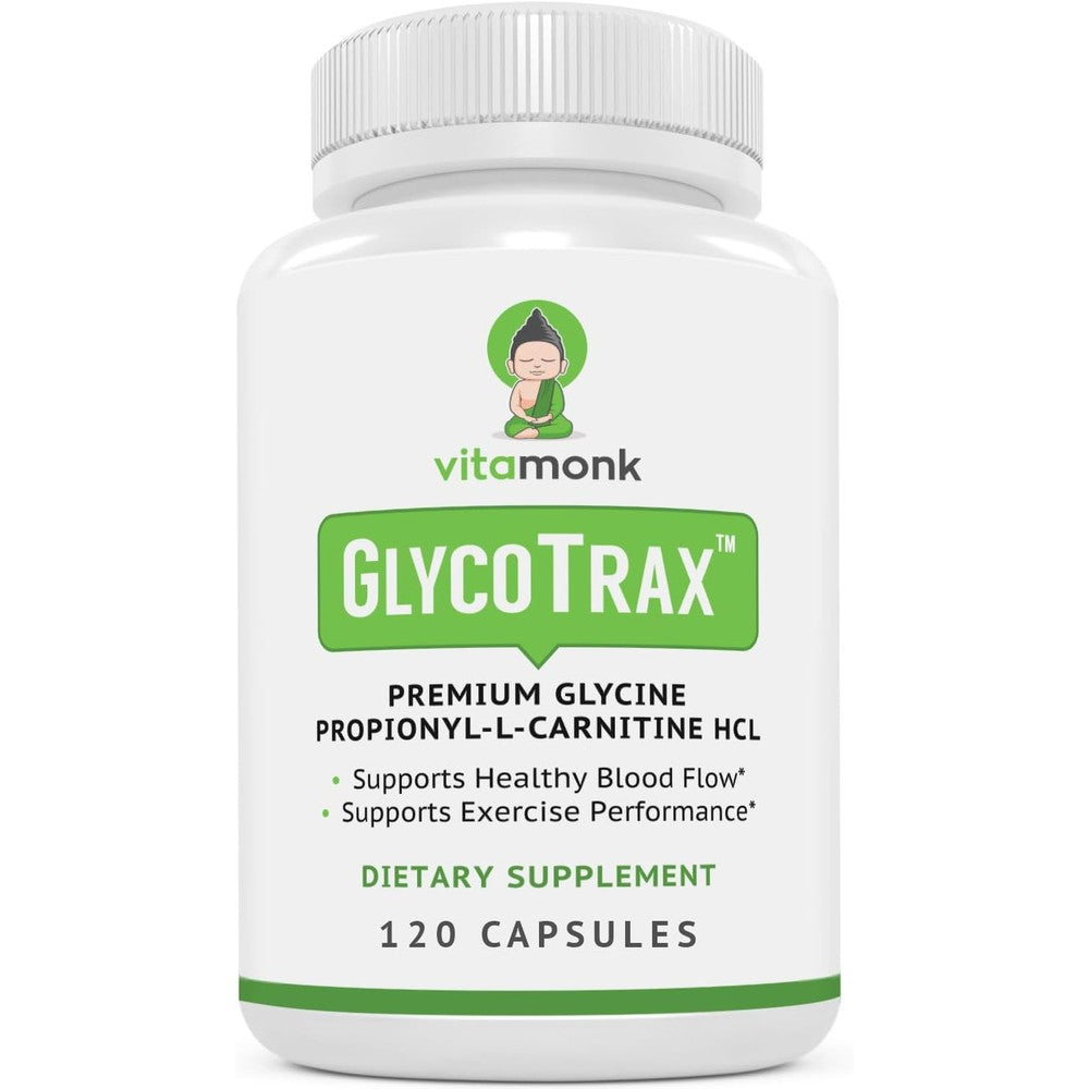 VitaMonk GlycoTrax GPLC bottle front view for nitric oxide support