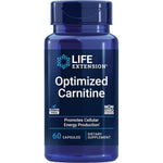 Life Extension Optimized Carnitine 60 Vegetarian Capsules front bottle view for cellular energy