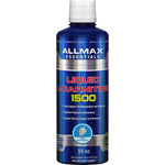 AllMax Nutrition Liquid L-Carnitine 1500 Blue Raspberry front view fat burner supplement