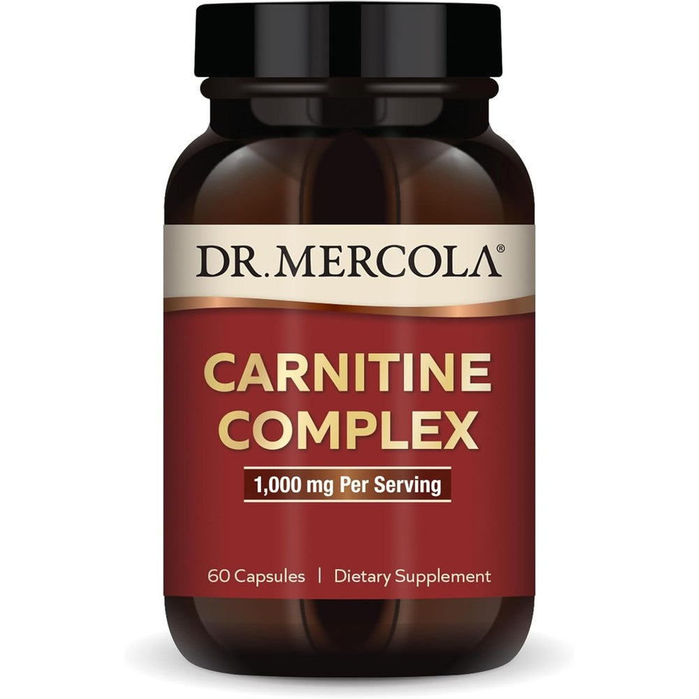 Dr. Mercola Carnitine Complex 60 capsules front bottle view for mitochondrial health