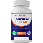 Vitamatic L-Carnitine Fumarate 1000mg bottle front view energy supplement