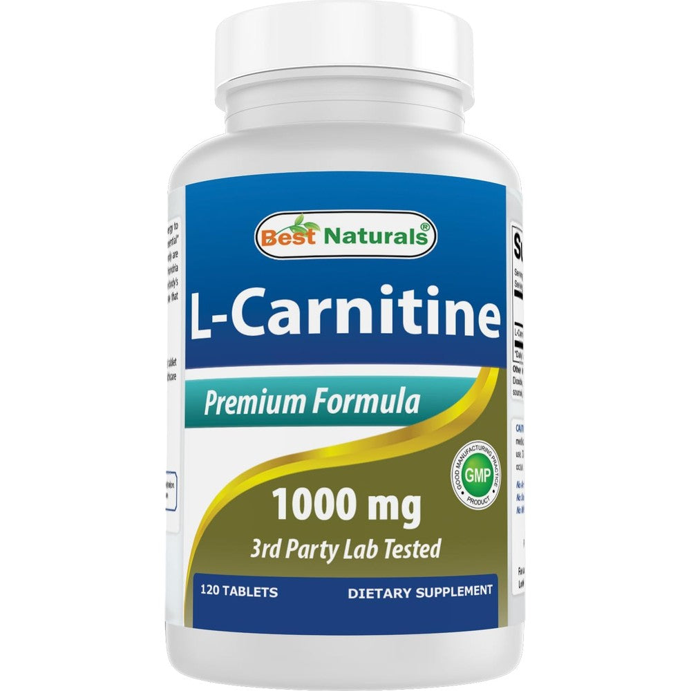 L carnitine tablets 1000 mg for cellular energy and metabolic support bottle