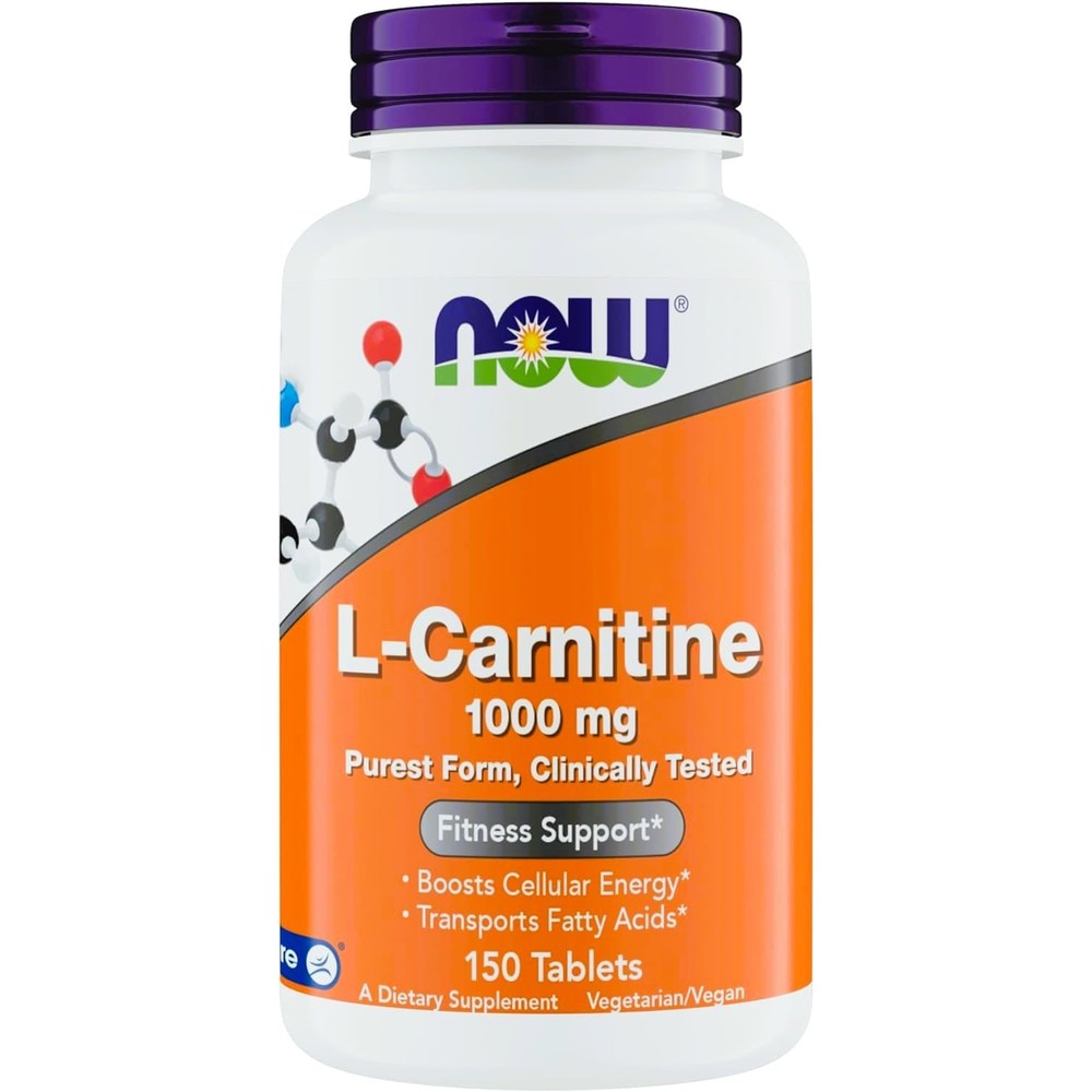 NOW Supplements L-Carnitine 1000mg 150 tablets for lean muscle growth