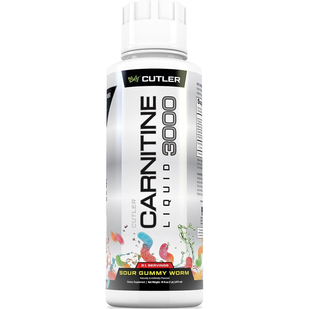 Cutler Nutrition Liquid L-Carnitine sour gummy worm flavored supplement