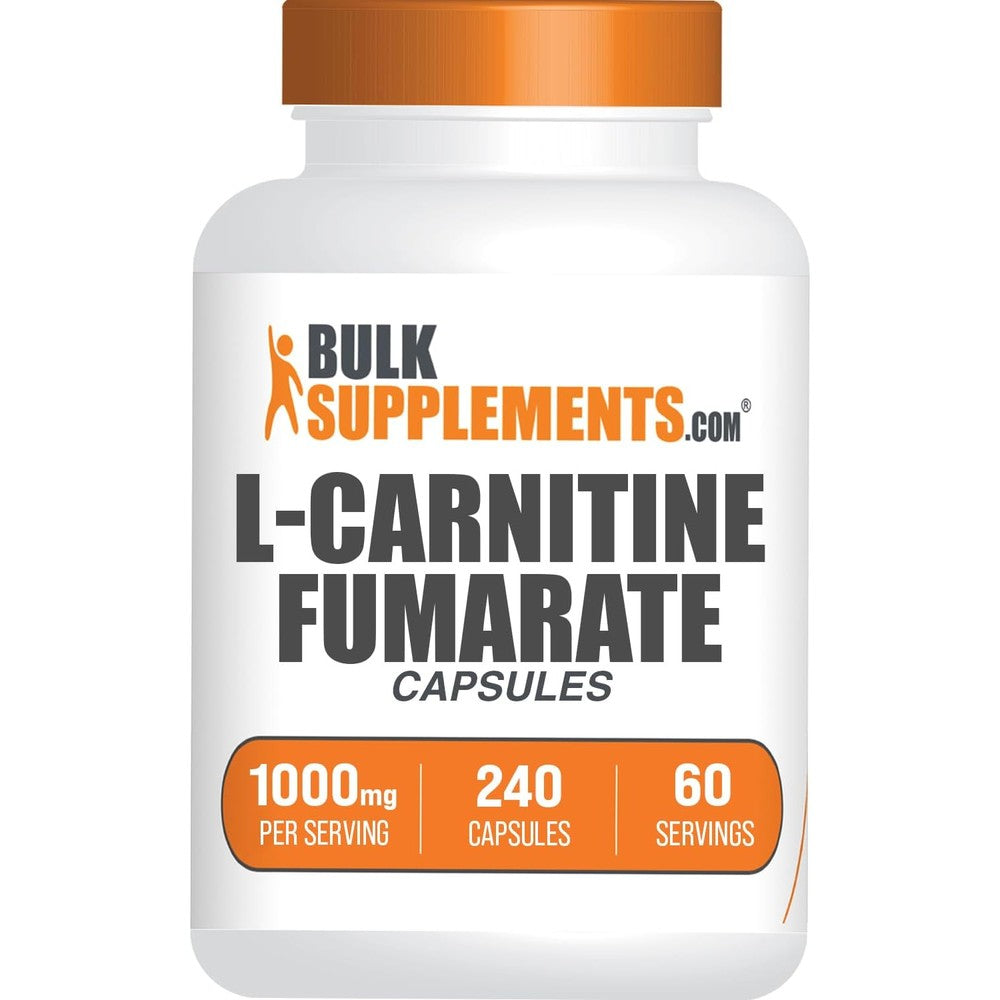 BulkSupplements L Carnitine Fumarate 240 capsules for energy metabolism and fat transport