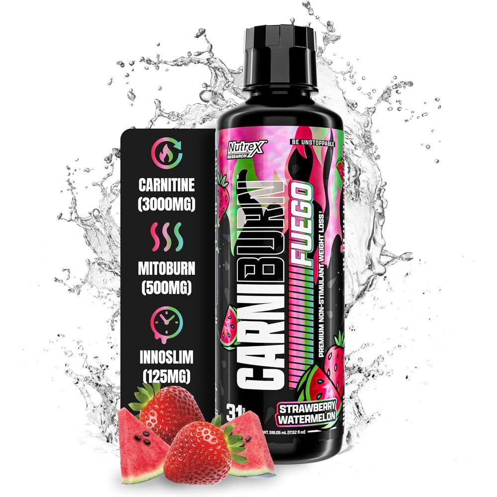 Nutrex Research Carniburn liquid l carnitine 3000mg strawberry watermelon