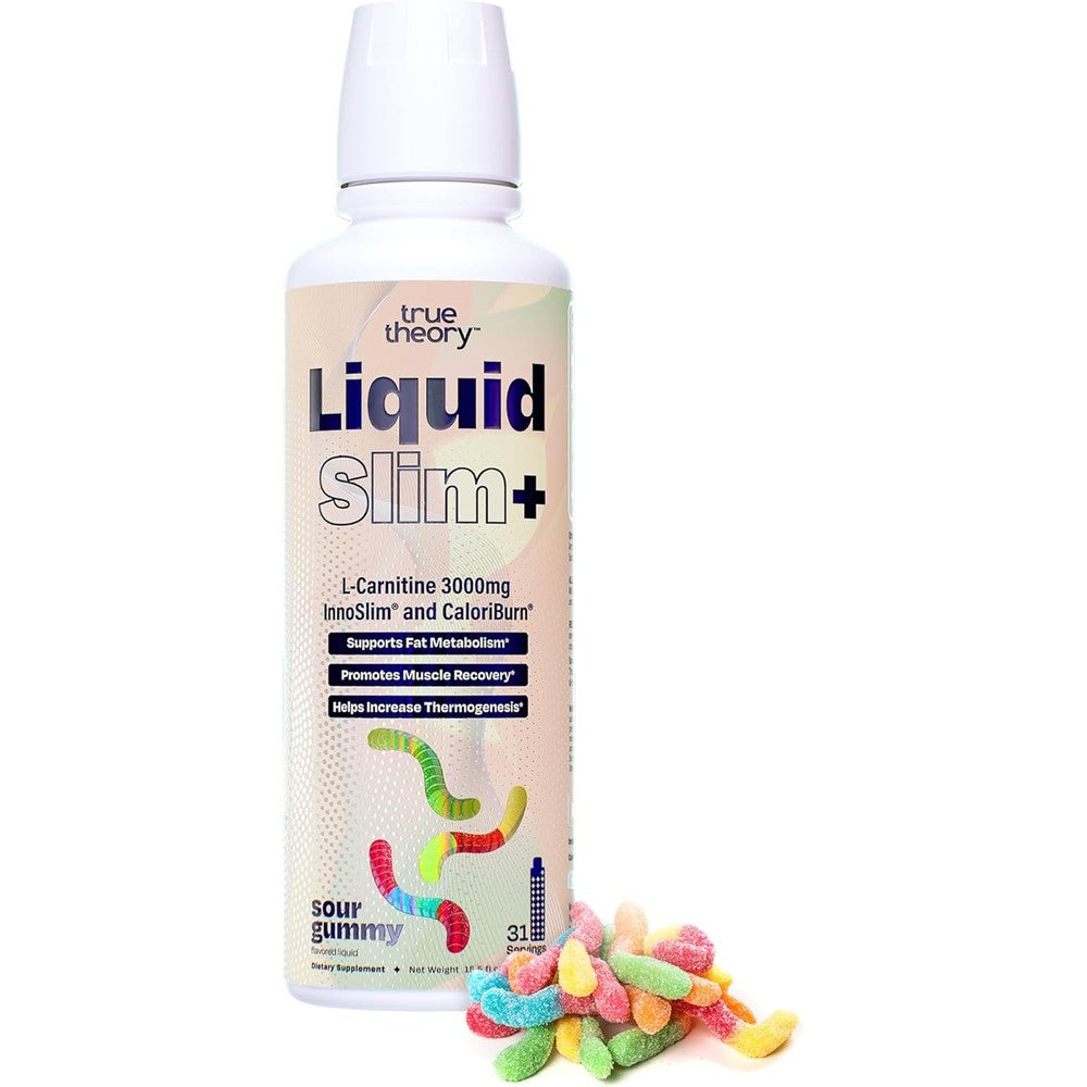 True Theory Liquid Slim L-Carnitine 3000mg Sour Gummy Worms flavor
