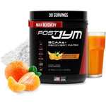 JYM Supplement Science Post JYM Active Matrix Mandarin Orange container front view for post-workout recovery.