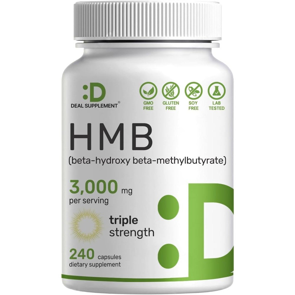 Deal Supplement Ultra Strength HMB 3000mg bottle front view for muscle growth