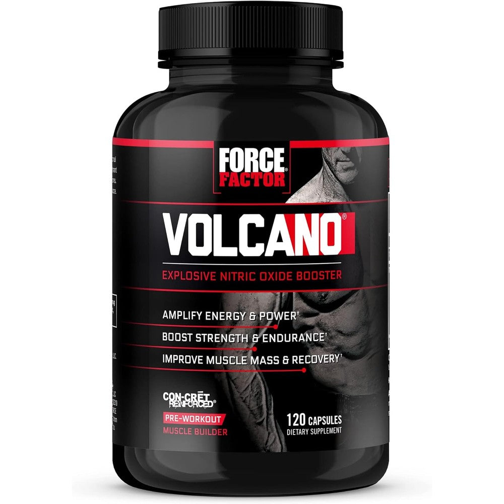 Force Factor VolcaNO 120 Capsules front view nitric oxide booster