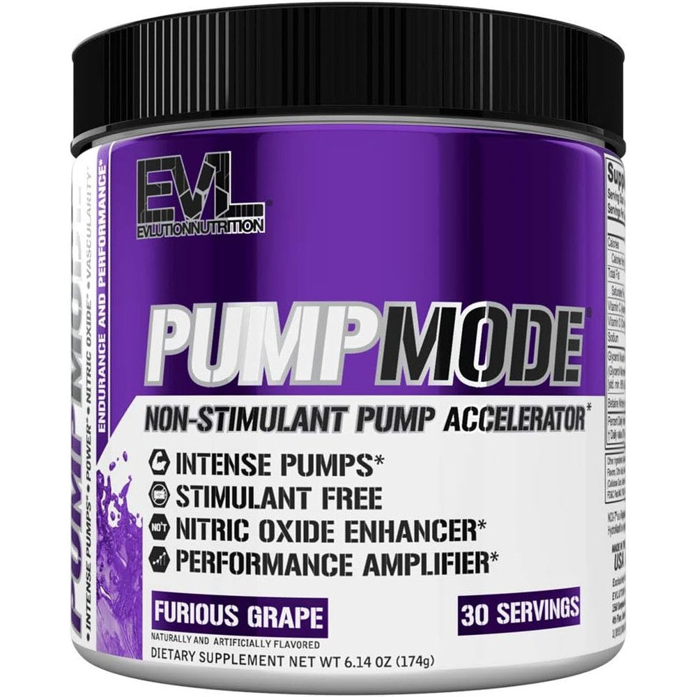 Evlution Nutrition PumpMode Furious Grape front view nitric oxide booster
