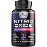 Nature's Nutrition Nitric Oxide Booster 60 capsules front view showing 3000mg formula
