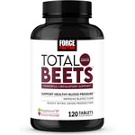 Force Factor Total Beets Blood Pressure Support 120 Tablets front view for heart health