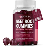 Havasu Nutrition Beet Root Gummies 60 count front view for energy boost