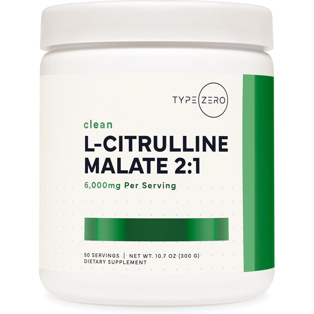 Type Zero L-Citrulline Malate 2:1 Powder 300 Grams front view nitric oxide booster