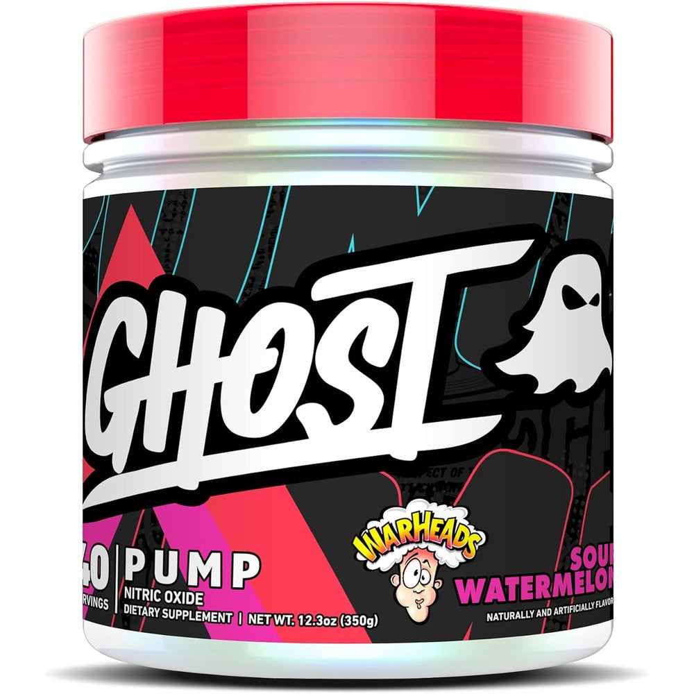 GHOST Pump Nitric Oxide Sour Watermelon front view pre-workout container