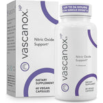 Calroy Health Sciences Vascanox HP 60 capsules front view for nitric oxide support.