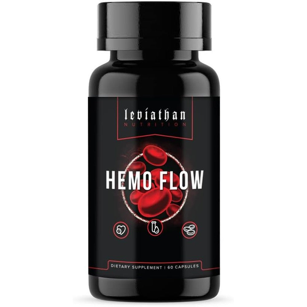 Leviathan Nutrition Hemo Flow front bottle view for blood pressure support.