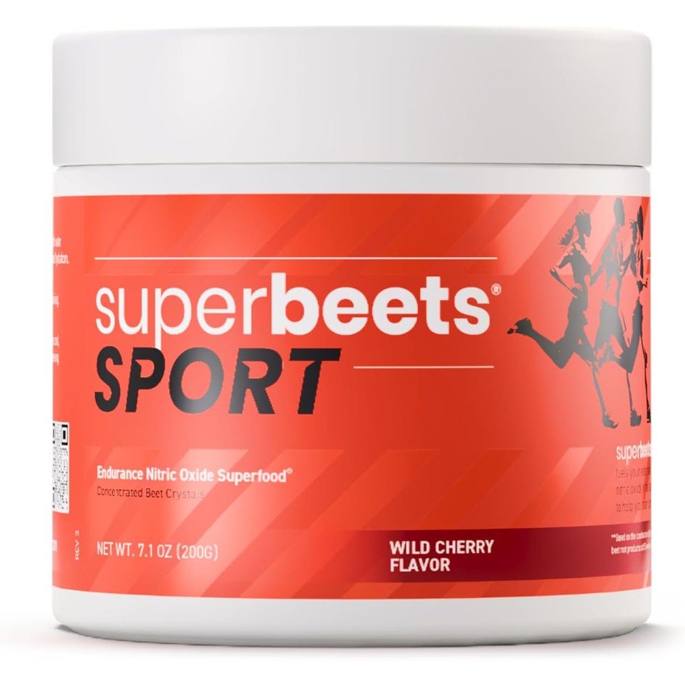 Humann SuperBeets Sport Pre Workout Powder front view for nitric oxide support.