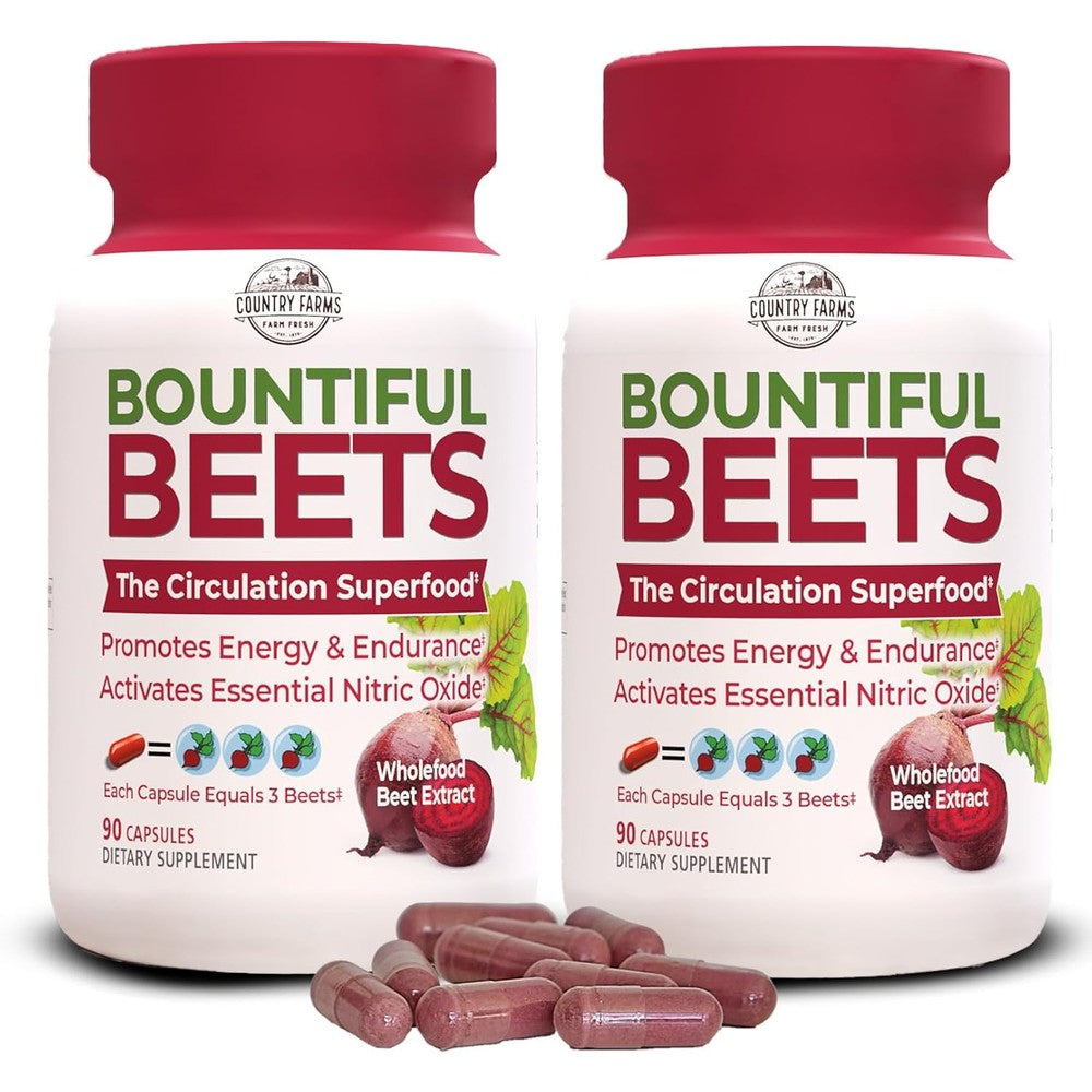 Country Farms Bountiful Beets Root Capsules 2 pack bundle