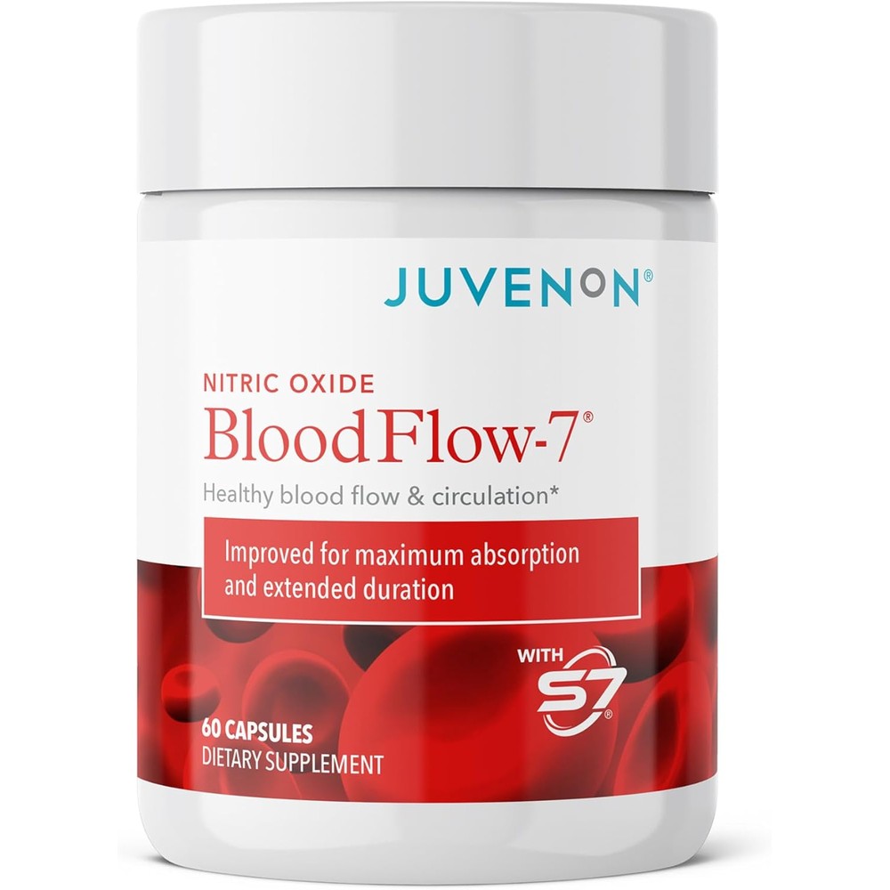 Juvenon BloodFlow-7 Nitric Oxide capsules for circulation and heart health support