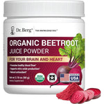 Dr. Berg Organic Beetroot Juice Powder front view container for nitric oxide support.