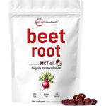 Micro Ingredients Beet Root 360 softgels front view of white pouch