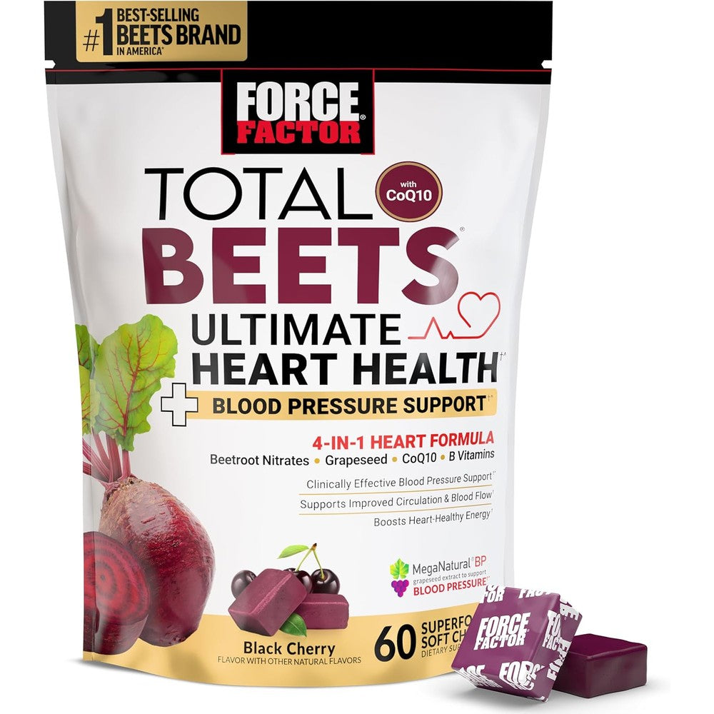 Force Factor Total Beets Ultimate heart health chews with beetroot powder