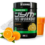 JYM Supplement Science Pre JYM Plus orange pre workout powder with creatine and bcaa