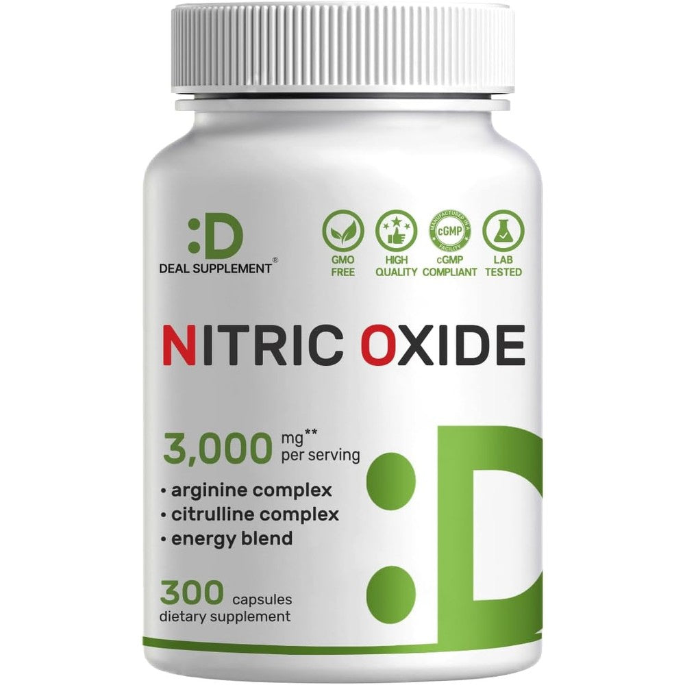 Deal Supplement nitric oxide 3000mg 300 capsules with arginine and citrulline