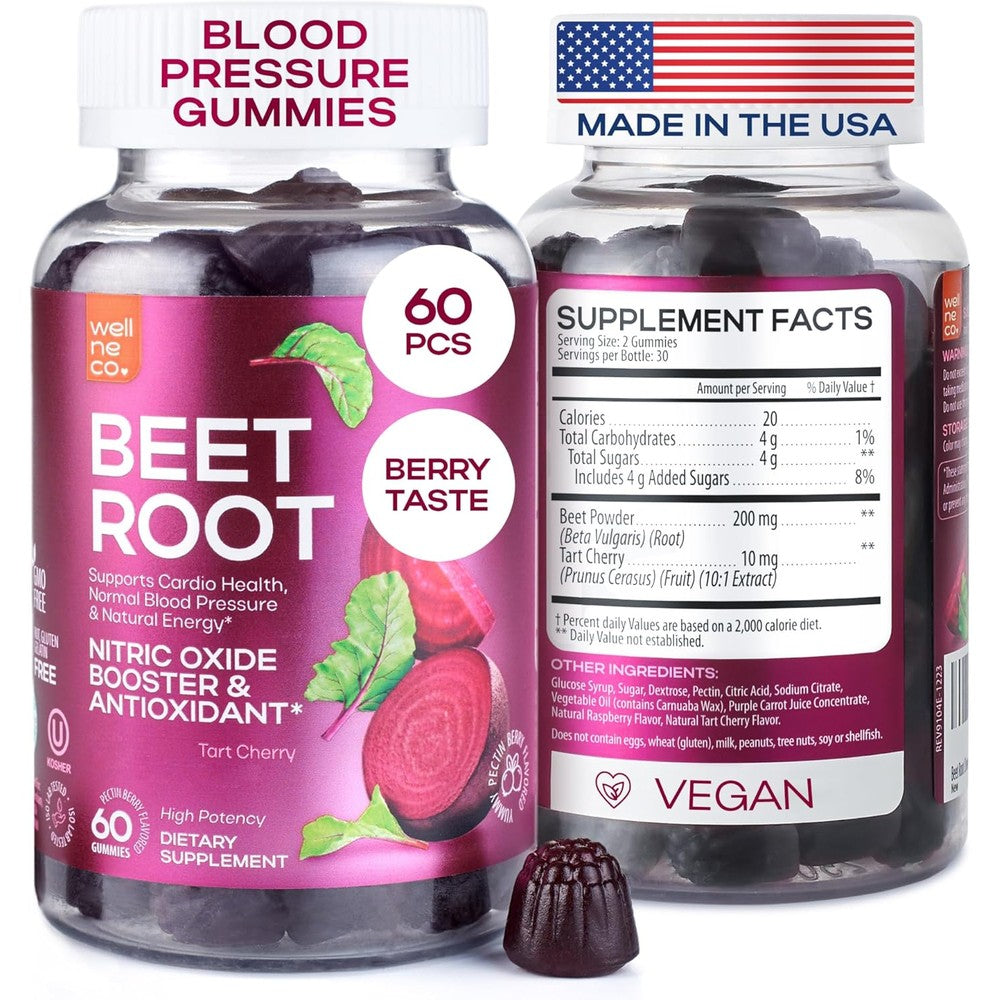 Wellneco beet root gummies 160g for heart health and blood circulation