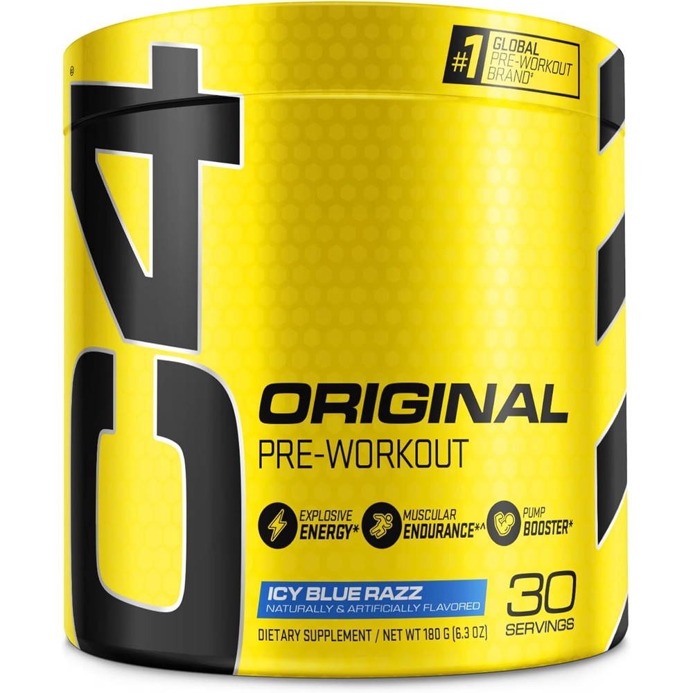 Cellucor C4 Original Pre Workout Icy Blue Razz front view for energy boost
