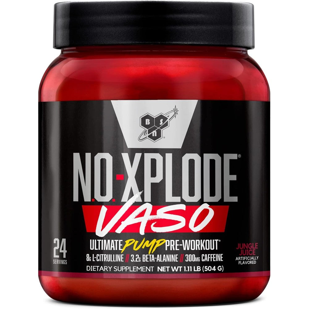 BSN N.O.-XPLODE Vaso Pre Workout Jungle Juice front view authentic fitness supplement