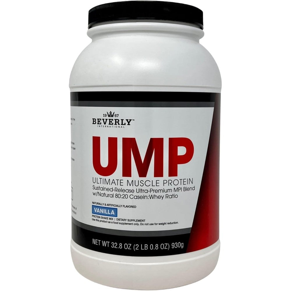 Beverly International UMP Protein Powder Vanilla 32.8 ounce tub with milk protein isolate