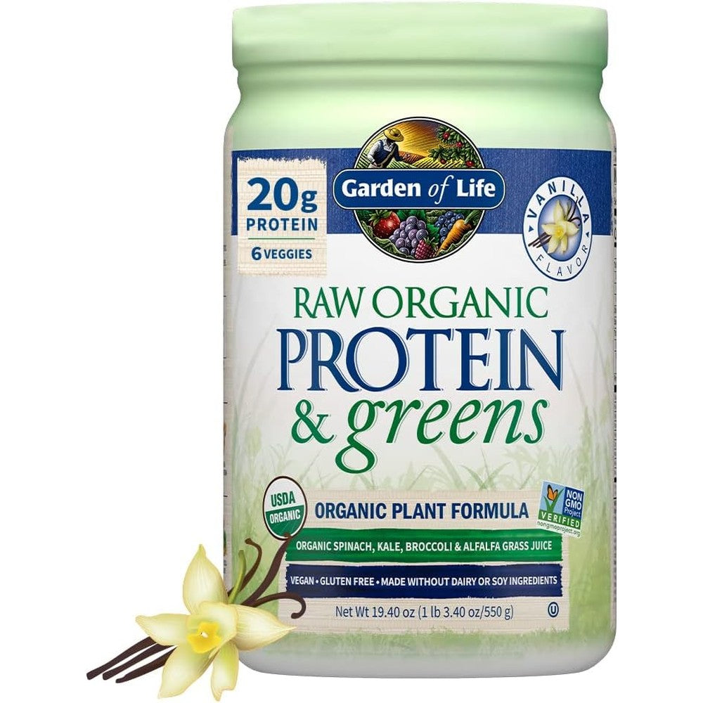 Garden of Life Raw Protein and Greens vanilla plant based protein powder