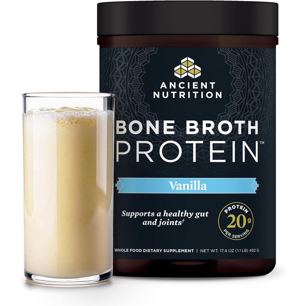 Ancient Nutrition bone broth protein powder with hydrolyzed collagen peptides