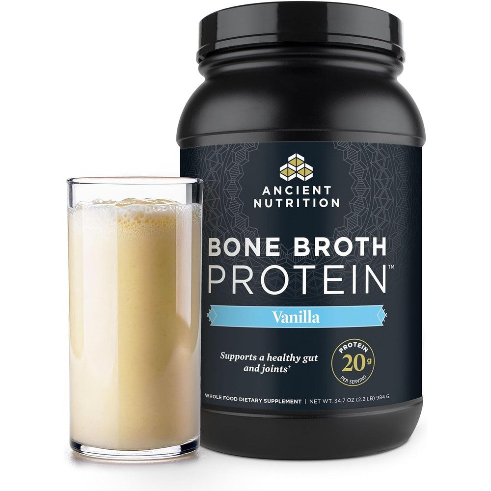 Ancient Nutrition bone broth protein powder vanilla 40 servings value size