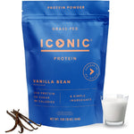 ICONIC Protein Powder Vanilla Bean 1 Pound pouch front view for keto diet supplements