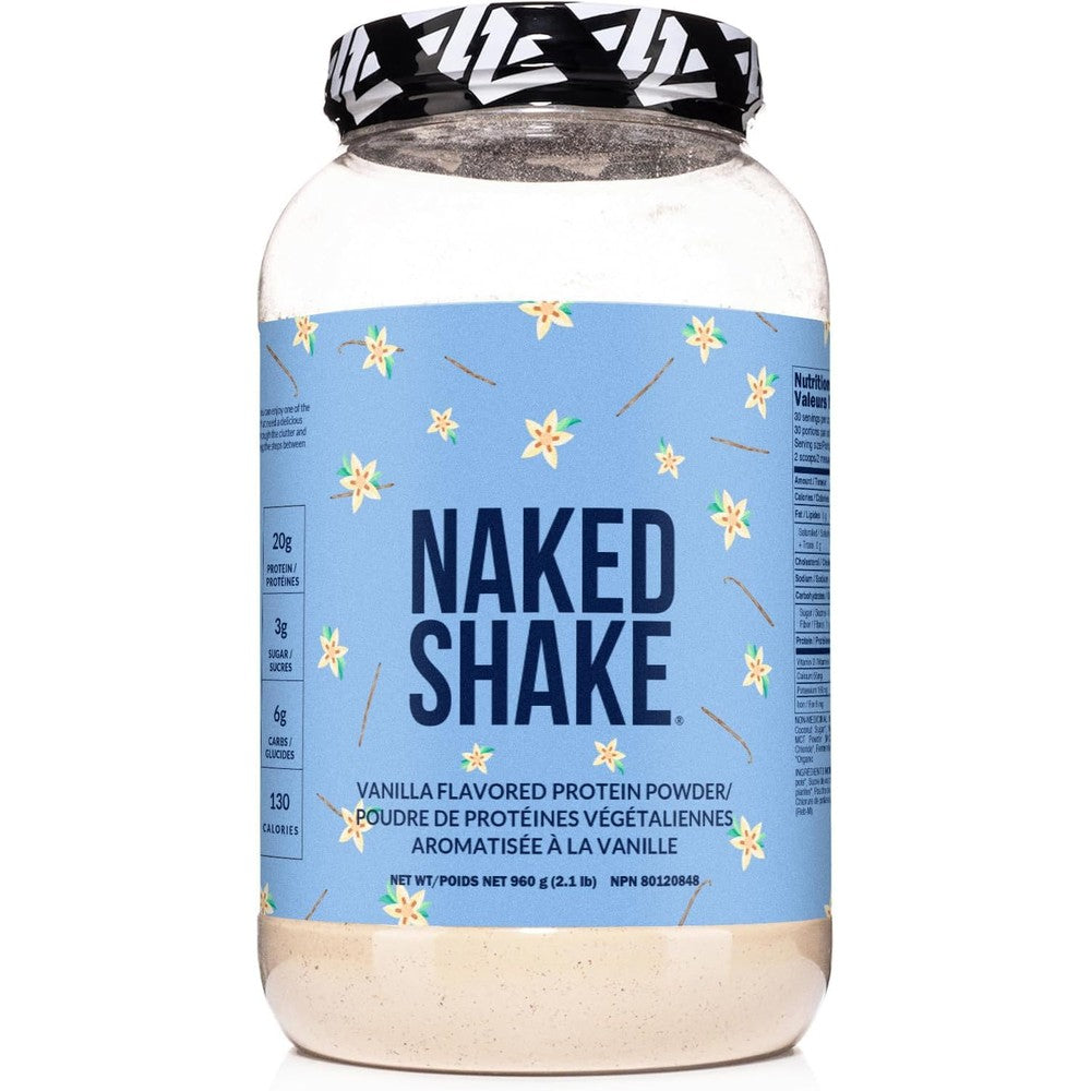 Naked Nutrition Vanilla Naked Shake front view of 30 servings tub