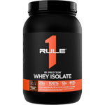 Rule 1 Proteins R1 Protein Whey Isolate Chocolate Fudge front view for muscle recovery