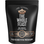 The Fittest Ever Whole Feast Beef Protein Milk Chocolate front view for muscle building.
