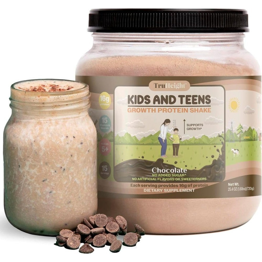 TruHeight Growth Protein Shake Chocolate Milk front view for height growth.