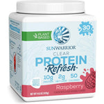 Sunwarrior Clear Protein Refresh Raspberry tub front view for vegan hydration