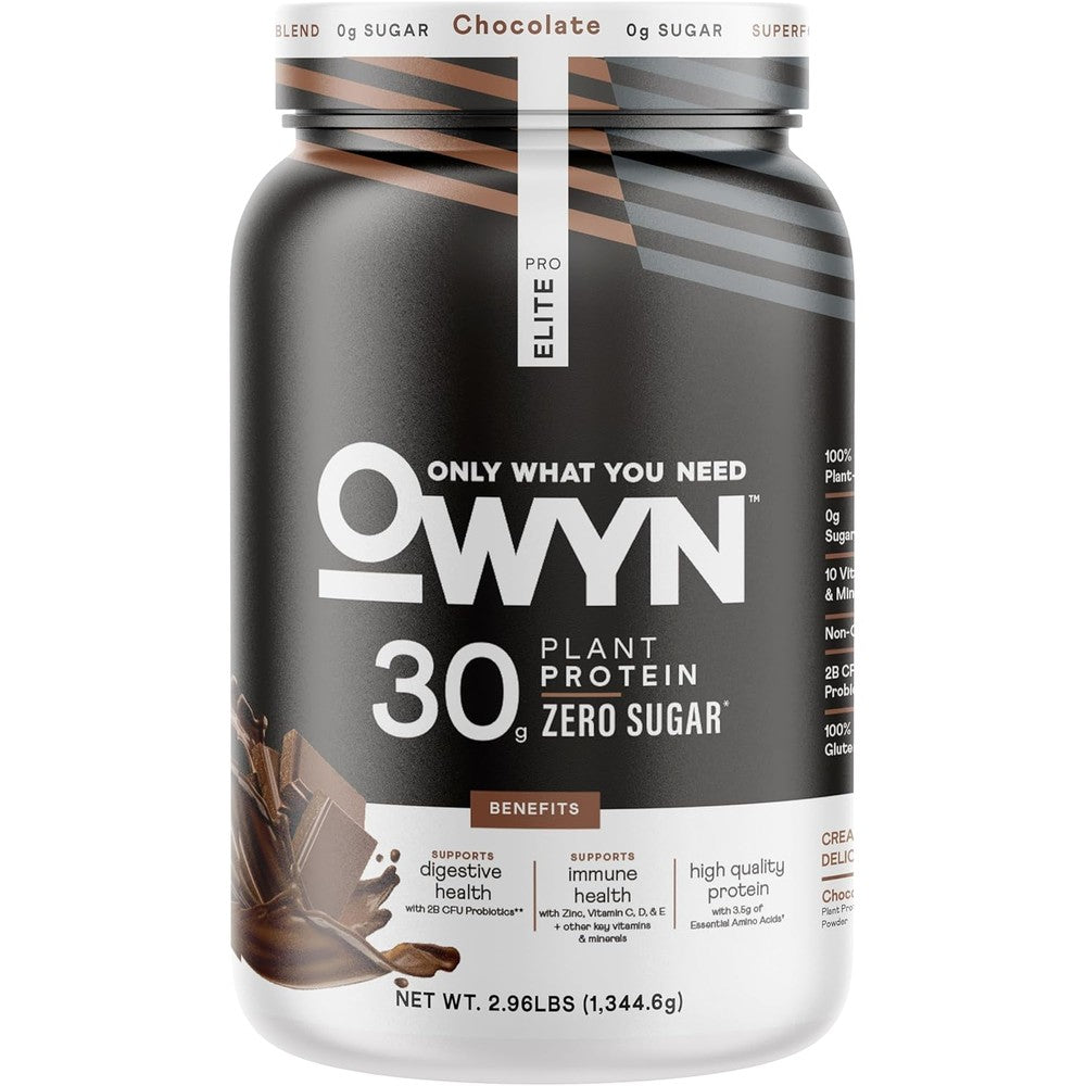 OWYN Pro Elite plant based protein powder for building muscle recovery