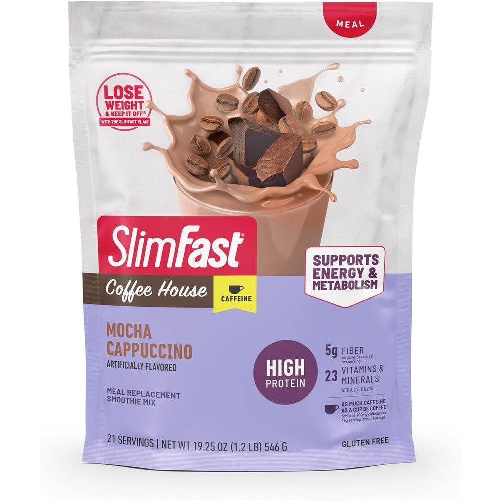 SlimFast High Protein Meal Replacement Mocha Cappuccino front view for weight management
