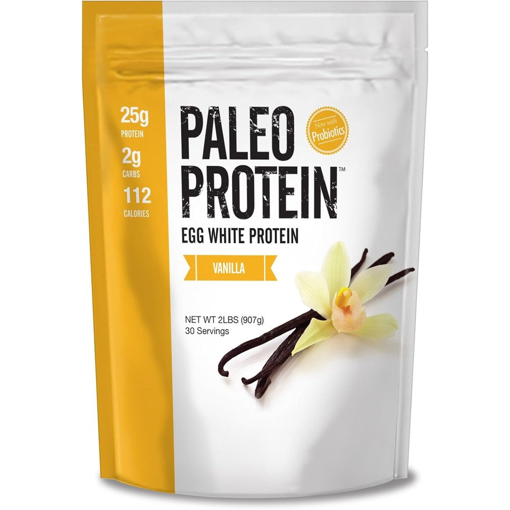 Julian Bakery Paleo Protein Egg White Vanilla 2 pound tub front view