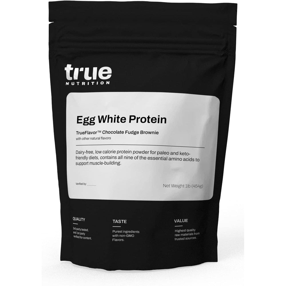True Nutrition Egg White Protein Powder Chocolate Fudge Brownie front view