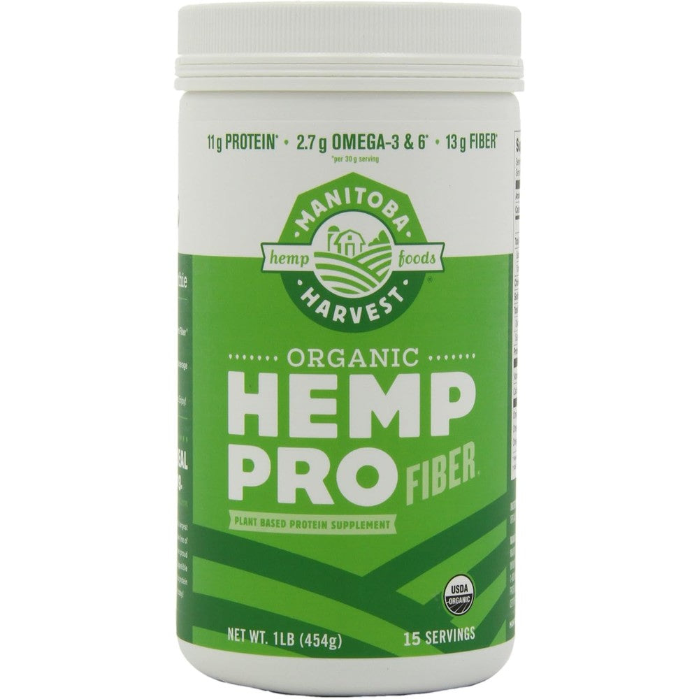 Manitoba Harvest Organic Hemp Pro Fiber sixteen ounce tubs pack of two front view
