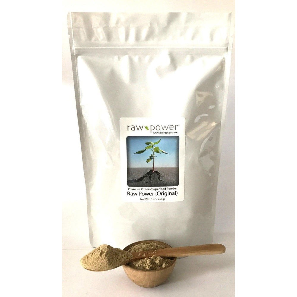 Raw Power Protein Superfood Powder 16 Ounce front view organic vegan supplement